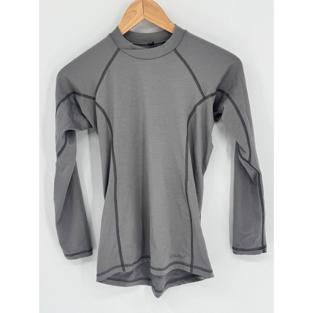 Kokatat Polartec Power Dry Top Women Small Grey Wool Blend Base Layer